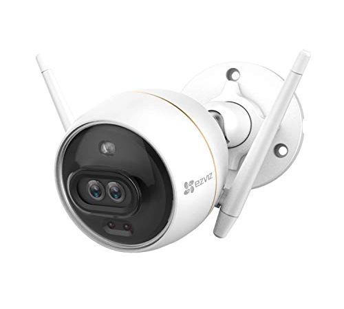 EZVIZ C3X 1080P Caméra Surveillance WiFi Extérieur Vision Nocturne Couleur, IA, Stockage Cloud Gratuit pendent 24h, Compatible Alexa, Détection de Forme Humaine/Véhicule, IP67, H.265, Alarme Sirène