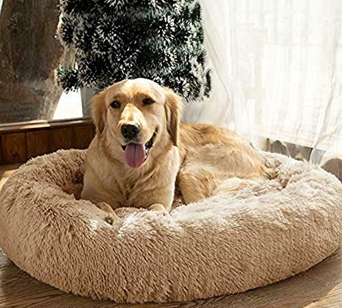 Ailotrd Panier Chien,lit pour Chien,Coussin,pour Petit, Moyen, Grand Et Très Grand Chien Panier,Duveteux Lit pour Chat,Animalerie Paniers Plus (110cm,Marron)