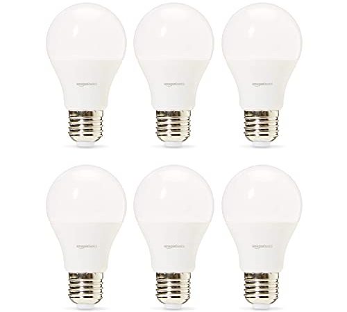 Amazon Basics Professional Lot de 6 ampoules LED Culot Edison à vis E27 Équivalent 75 W Blanc chaud Intensité non variable