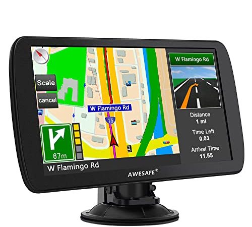 AWESAFE GPS Poids Lourds GPS Voiture 9 Pouce Écran Tactile 48 cartographie Nationale Mises à Jour gratuites Chaque année (9 Pouces + Carte + Bluetooth)