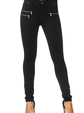 Elara Pantalon Femme Stretch Skinny Fit Jegging Chunkyrayan H86 40 (L) Noir