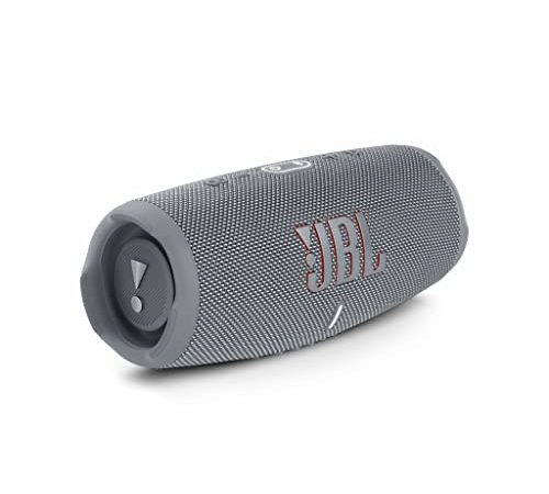 JBL Charge 5 – Enceinte portable Bluetooth avec chargeur intégré – Son puissant et basses profondes – Autonomie de 20 hrs – Etanche à l’eau et à la poussière – Gris