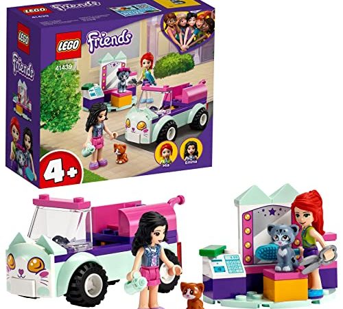 LEGO 41439 Friends La Voiture de Toilettage pour Chat avec Les Mini Poupées et Les Chattons, Jouet pour Enfant 4 Ans et Plus