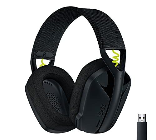 Logitech G435 LIGHTSPEED & Bluetooth sans Fil Casque Gaming, Casque léger circum-auriculaire, Micro intégré, Batterie de 18h, Compatible avec Dolby Atmos, PC, PS4, PS5, Mobile, Nintendo Switch - Noir