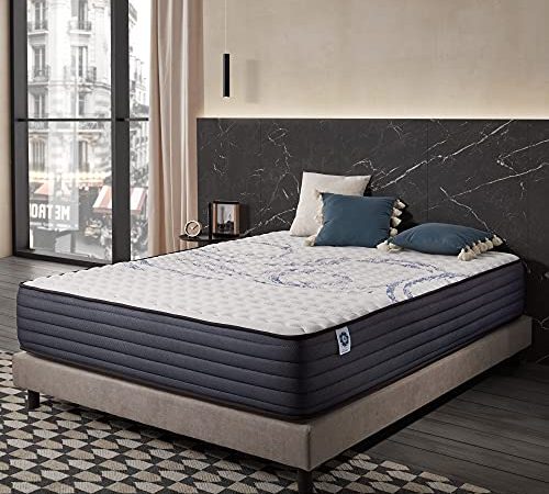 NATURALEX | Matelas Perfectsleep 140x190 Cm | Mousse A Mémoire Technologie Blue Latex Multi-Densité HR | Parfait Soutien Haute Resilience Ultra Respirante | Ergonomique Hypoallergénique | Equilibré