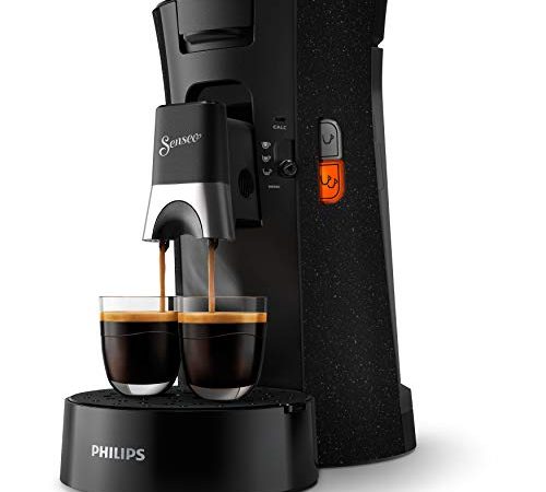 Philips CSA240/21 Machine à Café à Dosettes SENSEO Select Eco, Intensity Plus, Crema Plus, Fonction Memo - Noir avec effet moucheté