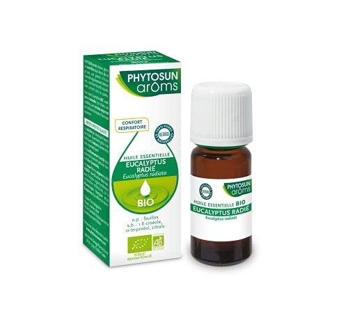 Phytosun Arôms – Huile Essentielles Eucalyptus Radié BIO - 100% pure et naturelle - Contribue au confort respiratoire - 10ml