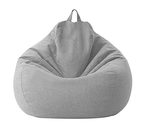 Tongdejing Housse de Pouf Poire en Coton et Lin, Ergonomique pour intérieur et Salon, résistant à l’humidité, Pouf Non Inclus, Gris Clair, Pas de remplissag sans Remplissage, sans Mousse