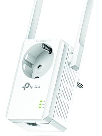 TP-Link Répéteur 300 Mbps Wi-Fi N, 1 Port Ethernet, Prise Intégrée, Compatibilité Universelle, Installation Facile (TL-WA860RE) , Blanc