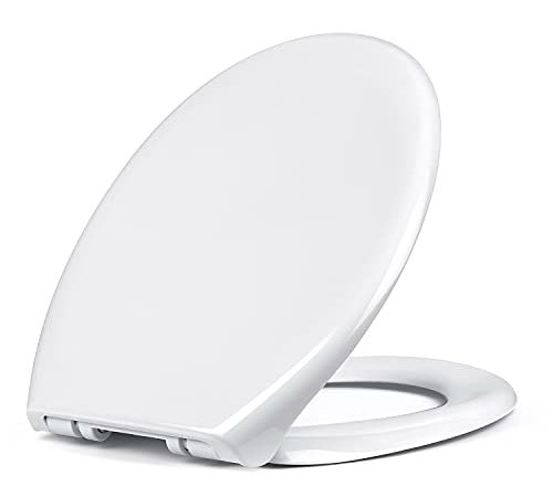 Abattant WC, Lunette de Toilette avec fonction à fermeture en douceur Siège de Toilette descente lente, Abattant de Toilette avec Frein de Chute, Cuvette WC