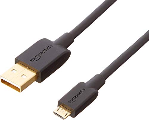 Amazon Basics Câble USB 2.0 A mâle vers micro B (1 lot), 90 cm, Noir