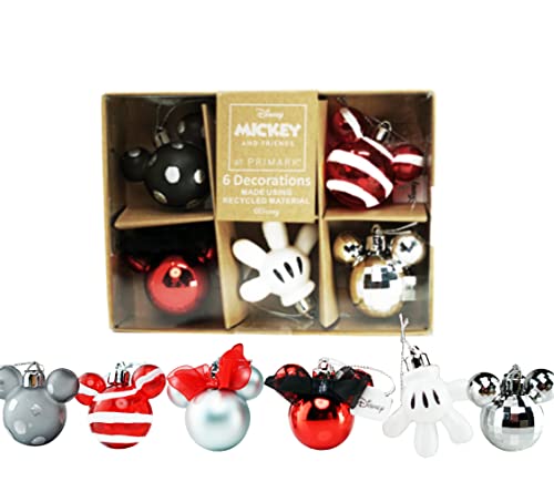 Collection de décorations pour sapin de Noël Minnie et Mickey Mouse Rouge/noir