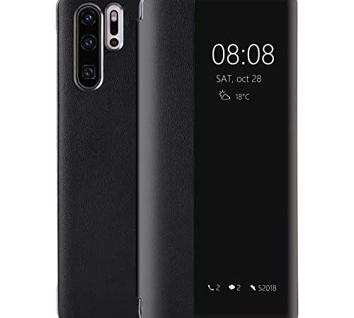 Coque Huawei P30 Pro, Smart View Étui à Rabat en Cuir, [Mode D'économie D'énergie][Protección Integral](P30pro,Noir)