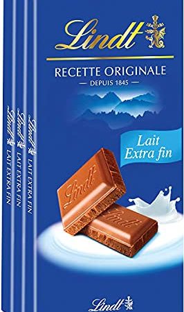 Lindt - Tablette Lait Extra Fin MAITRE CHOCOLATIER - Chocolat au Lait - 110g - Lot de 3