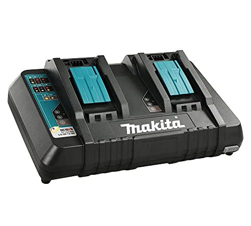 Makita Chargeur de batterie DC18RD, (0,5 h, 0,75 h, 2,25 kg) pour batteries Li-ion, noir-bleu