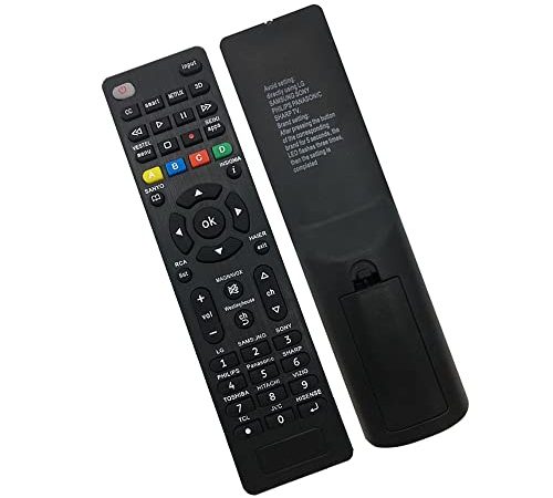 Riry Telecommande Universelle pour Samsung,Sony, Philips,Panasonic,JVC,TCL, Sharp, Hitachi,Vizio,TCL,Toshiba, Hisense Smart TV Facile à configurer