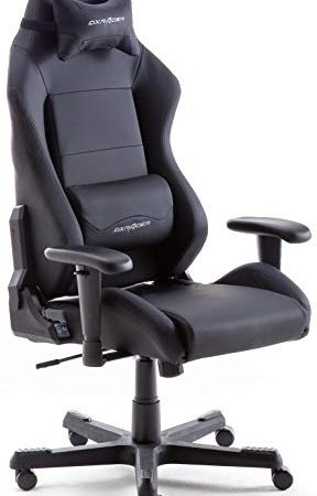 Robas Lund DX Racer 3 Chaise Gaming l'original, Bureau Siège de Bureau, avec fonction basculant Chaise Gamer Chaise PC tournable et réglable en hauteur Fauteuil de direction ergonomique, noir
