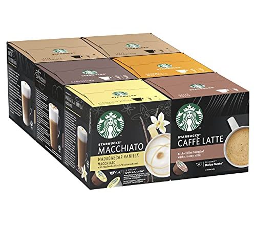 STARBUCKS Pack Variété White Cup by Nescafe Dolce Gusto 6 x 12 capsules (72 capsules) 0.76 kg