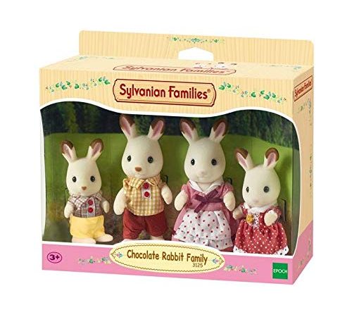 Sylvanian Families - Le Village - La Famille Lapin Chocolat - 4150 - Famille 4 Figurines - Mini Poupées