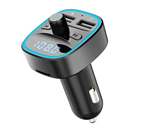 Transmetteur FM Bluetooth, Vendeur Français Adaptateur Radio sans Fil Kit Émetteur FM Voiture Chargeur, Appel Mains Libres, 2 USB Carte SD, Vendeur Francais - Support 7/7J par SMS ou téléphone !