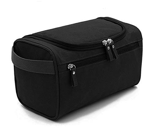 Trousse de Toilette Homme,AOBETAK Grande Sac de Makeup Toilette Imperméable Suspendue,Trousse de Maquillage pour Voyage pour Garcon Femme Hommes,noir