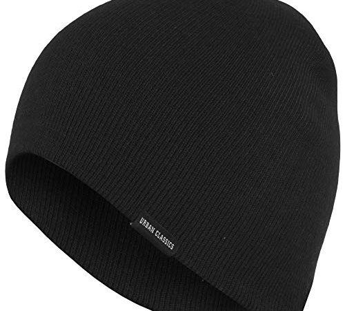 Urban Classics Mixte Basic Beanie pour Homme et Femme Bonnet d Hiver Tricot 100 Polyacryl au Ski ou en Ville, Noir (7), Taille unique EU