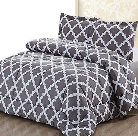 Utopia Bedding Couette de Lit - Couette en Toutes Saisons Microfibre avec Taies Oreiller (Gris, 200 x 200 cm)