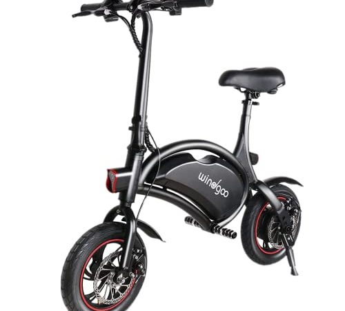 Velo Electrique Pliable Adulte, Trotinette Electrique Adulte Pliant de 12 Pouces, Vitesse jusqu'à 25 km/h, Vélo Pliant Équipé de Freins à Disque (12" Noir sans pédales)