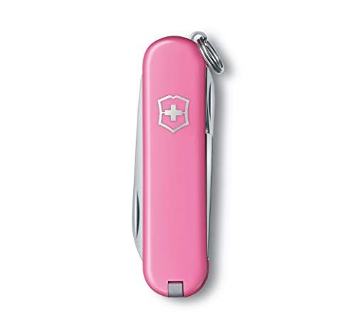 Victorinox Classic Sd Petit Couteau de Poche Suisse, Léger, Multitool, 7 Fonctions, Ciseaux, Lime à Ongles, Rose