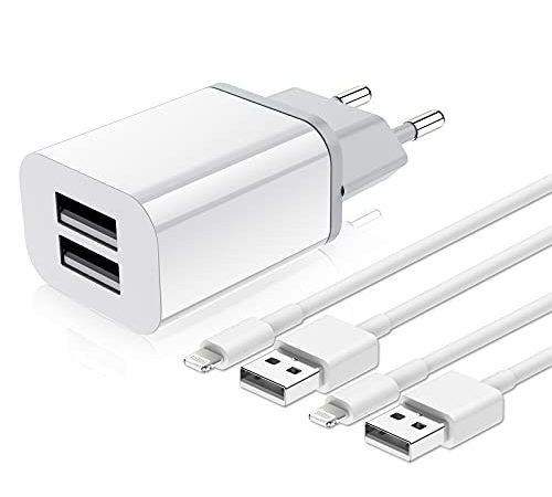 Câble Chargeur iPhone, [Certifié Apple MFi] USB Chargeurs Cordon de câble Apple Lightning Cable 1m Rapide Chargeur pour iPhone 12 11 Pro Max XR XS 8 7 6 6S Plus 5 iPad