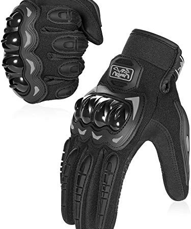 COFIT Gants de Moto, Gants à Écran Tactile Plein-Doigt pour la Course de Moto, VTT, Escalade, Chasse, Randonnée et Autres Sports de Plein Air - Noir M