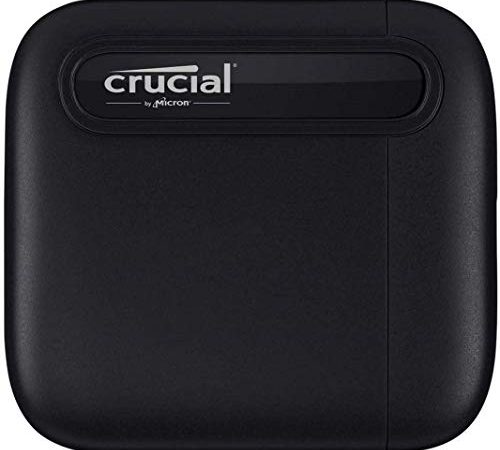 Crucial CT1000X6SSD9 X6 1To Portable SSD – Jusqu’à 540Mo/s – USB 3.2 – Lecteur d’état solide externe, USB-C