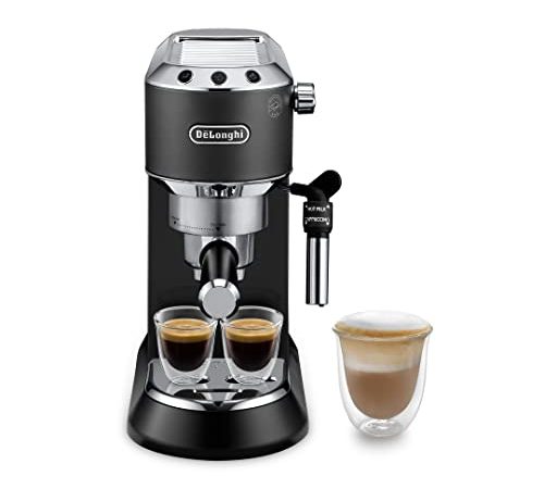De'Longhi Dedica Style, Machine expresso pour préparer des boissons café et lactées, EC685BK, Noir
