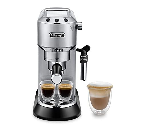 De'Longhi Dedica Style, Machine expresso pour préparer des boissons café et lactées, EC685M, Acier Chromé