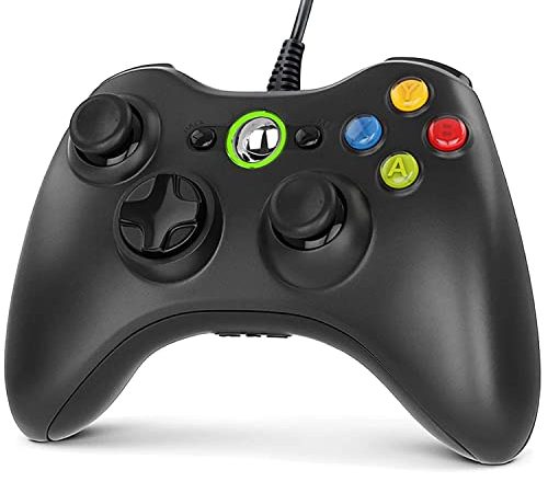 Gezimetie Manette Xbox 360, Manette Xbox PC Joystick et Xbox 360 de Connection USB - Double Vibration - Design Ergonomique, Idéal pour Vos Sessions de Jeux sur Xbox et PC (Windows7/8/8.1/10/XP/Vista)