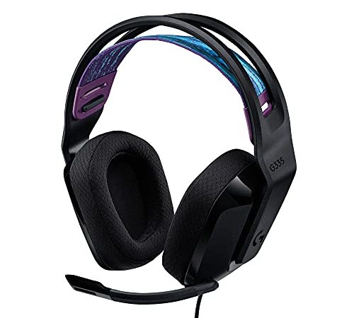 Logitech G335 Casque Gaming Filaire, avec Micro, Prise Audio 3,5 mm, Ecouteurs Mousse à Mémoire de Forme, Léger, Compatible avec PC, PlayStation, Xbox, Nintendo Switch - Noir