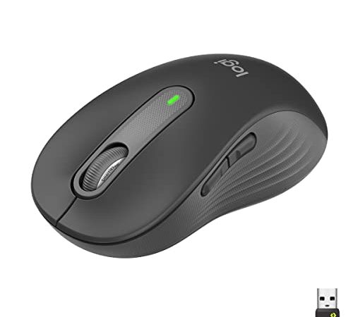 Logitech Signature M650 L Souris sans Fil Grande Taille, pour Grandes Mains, Mains Larges, Clics Silencieux, Boutons de Côtés Programmables, Bluetooth, Multi appareils compatible - Gris