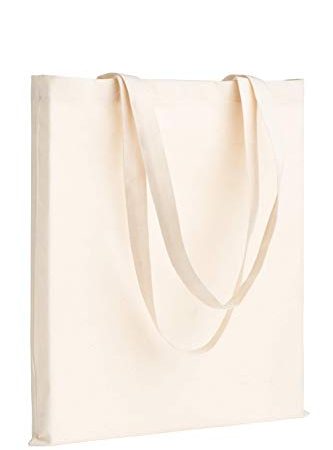 Lot de 2 Tote Bags Vierges 38x42cm Sacs en 100% Coton, Réutilisables pour les Courses, Toile en Tissu Naturel Convient pour le DIY, Publicité, Promotion, Tirage au sort, Cadeaux, Animation (Beige, 2)