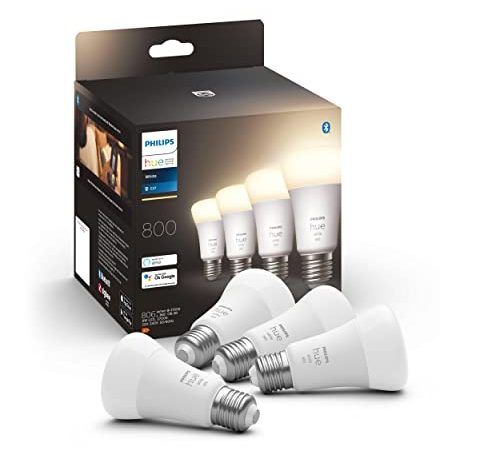 Philips Hue White, ampoule LED connectée E27, Pack de 4