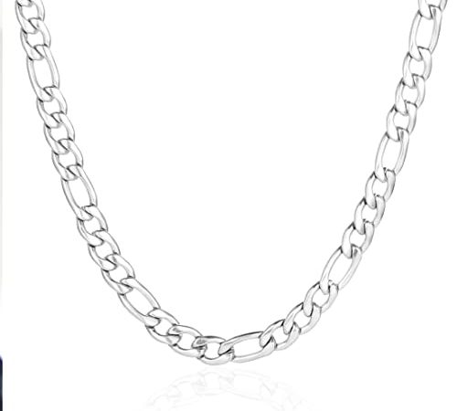 Teegxddy Chaîne Cubaine Collier Homme Femme Cadeaux de Noël pour la fête des pères 1.6-6mm - Acier Inoxydable Bijoux Tendance en Acier - [Longeur: 50-80 cm]