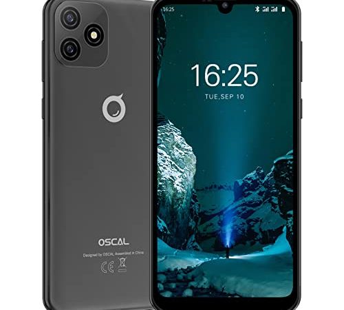 Téléphone Portable Debloqué, OSCAL C20 Pro Smartphone Debloqué 4G Android 11, Écran 6.1" HD+, Octa-Core, 2Go+32Go/SD-128Go, 3380mAh, 8MP+2MP, Dual SIM/3 Slots/Face ID (Noir)