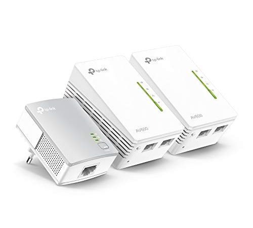 TP-Link CPL 600 Mbps + CPL WiFi 300 Mbps avec Ports Ethernet, Prise CPL Kit de 3 - Etendez votre Connexion Internet dans Chaque Pièce de la Maison, TL-WPA4220T KIT