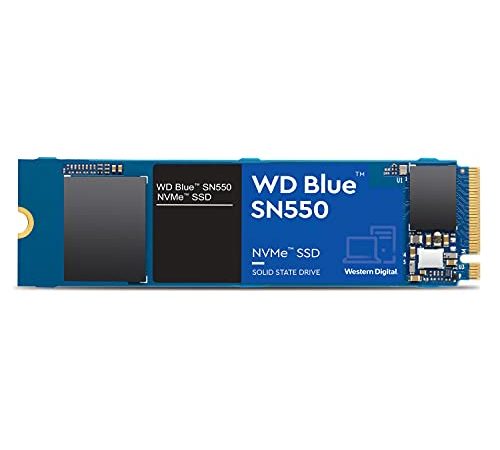 WD Blue SN550 500GB M.2 PCIe NVME SSD, avec vitesse de lecture jusqu'à 2,400 Mo/s