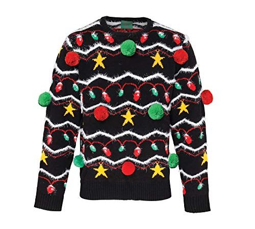 ASVP Shop Pull de Noel 3D Adultes Hommes Femmes Sauteur Noël Marrant,Multicolore,L