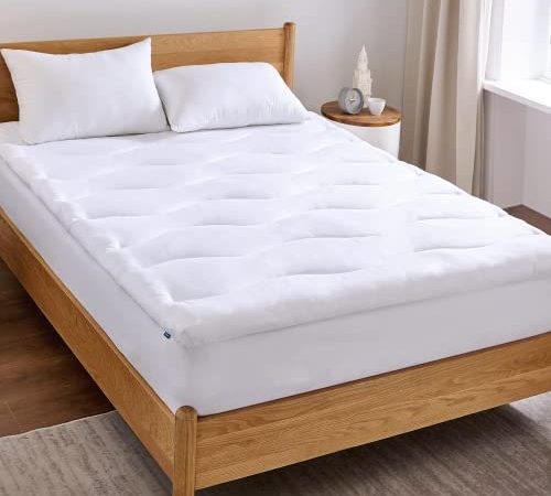 Bedsure Surmatelas 140 x 190 - sur Matelas pour Adulte 2 Personnes 140x190, Housse Matelas Matelassé Epaisseur 4cm avec Grande Bonnet 38cm, Couvre Protege Matelas Respirant et Antidérapant