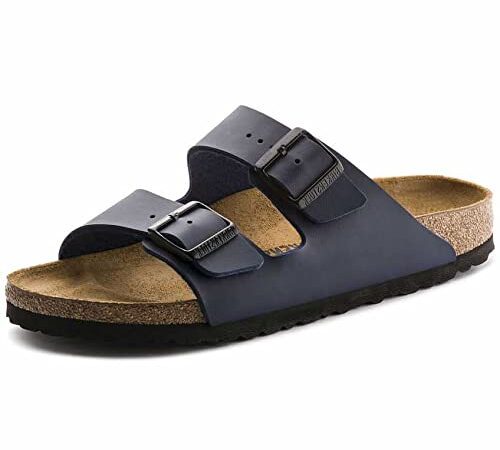 Birkenstock Arizona, Sandales de coupe étroite Mixte Adute -Bleu - 41 EU (étroit)