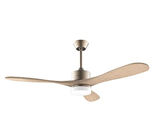 Cecotec Ventilateur de plafond EnergySilence Aero 5290 Golden pro de 35 W et 52” avec un moteur DC et une lampe LED