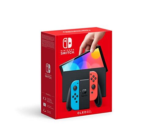 Console Nintendo Switch (Modèle OLED) avec Manettes Joy-Con Bleu Néon/Rouge Néon