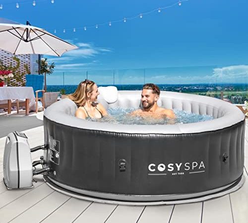 CosySpa Bain à Remous Gonflable – Spa Portable pour Usage Extérieur | 4 à 6 Places – Chauffage Rapide (2-4 Places)