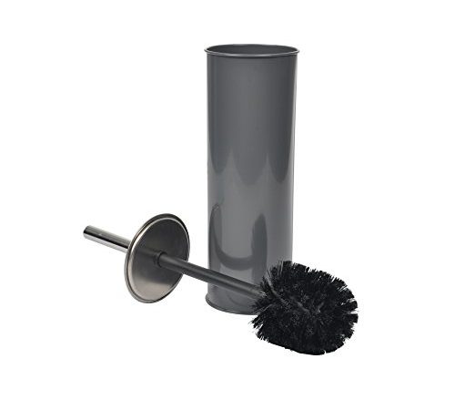 douceur d'intérieur 6ASB221GR Brosse WC Métal Anthracite 9,5 x 9,5 x 26,5 cm